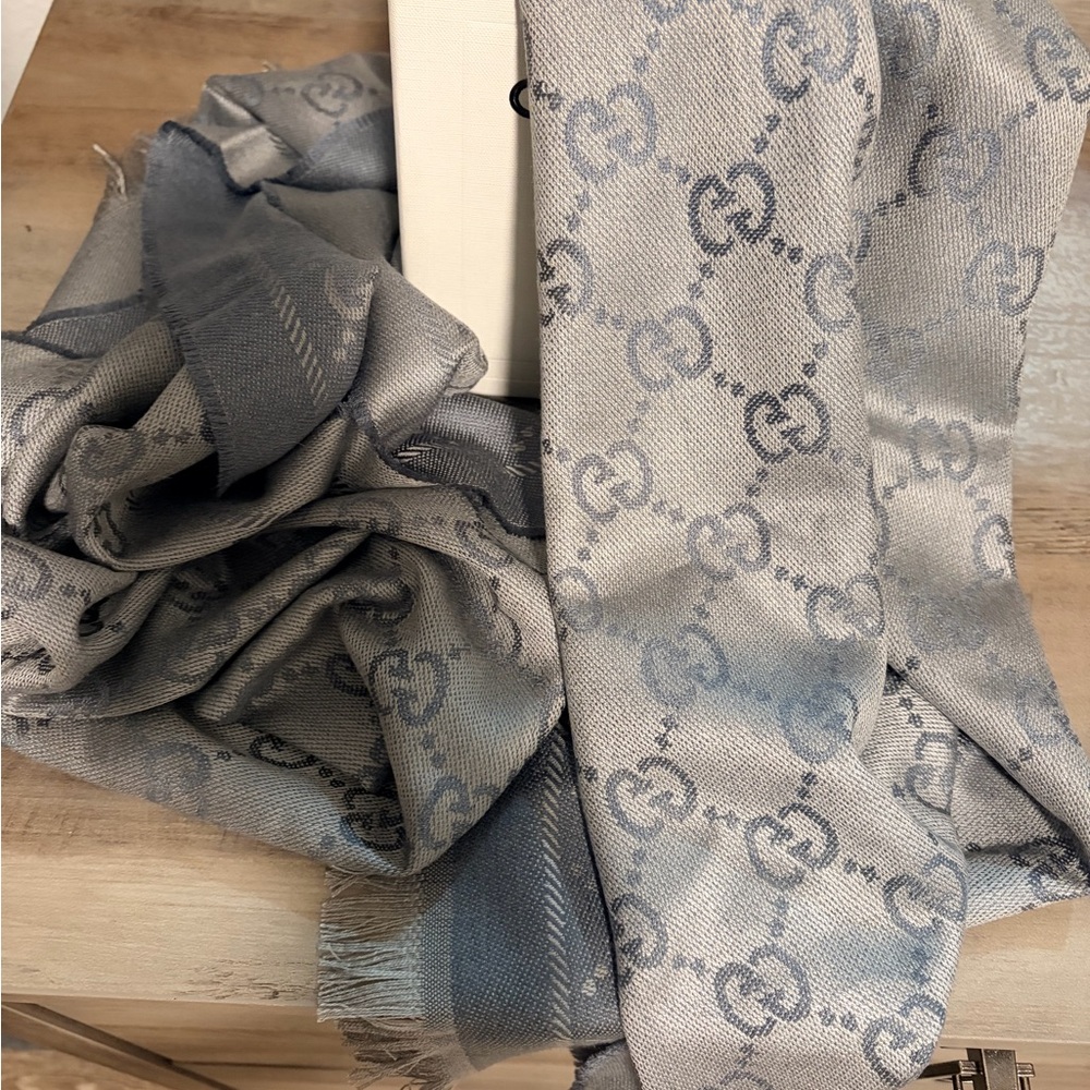 Gucci Blue Monogram Scarf